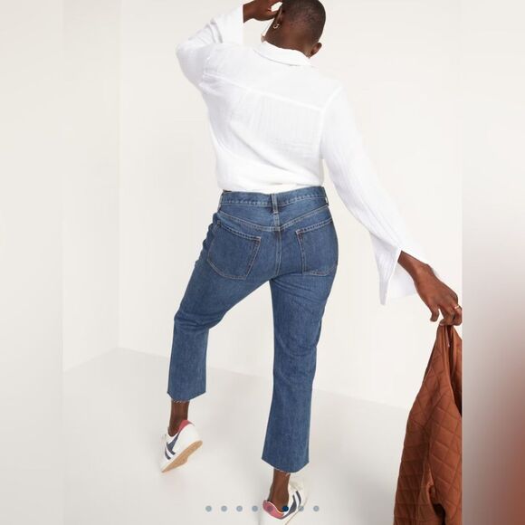 NWT Old Navy High-Waisted Button-Fly Slouchy Straight Secret-Slim Pockets Jeans - Picture 15 of 15